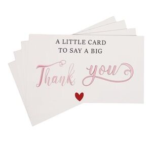 40 Thank You Cards with Pink and Red Accents